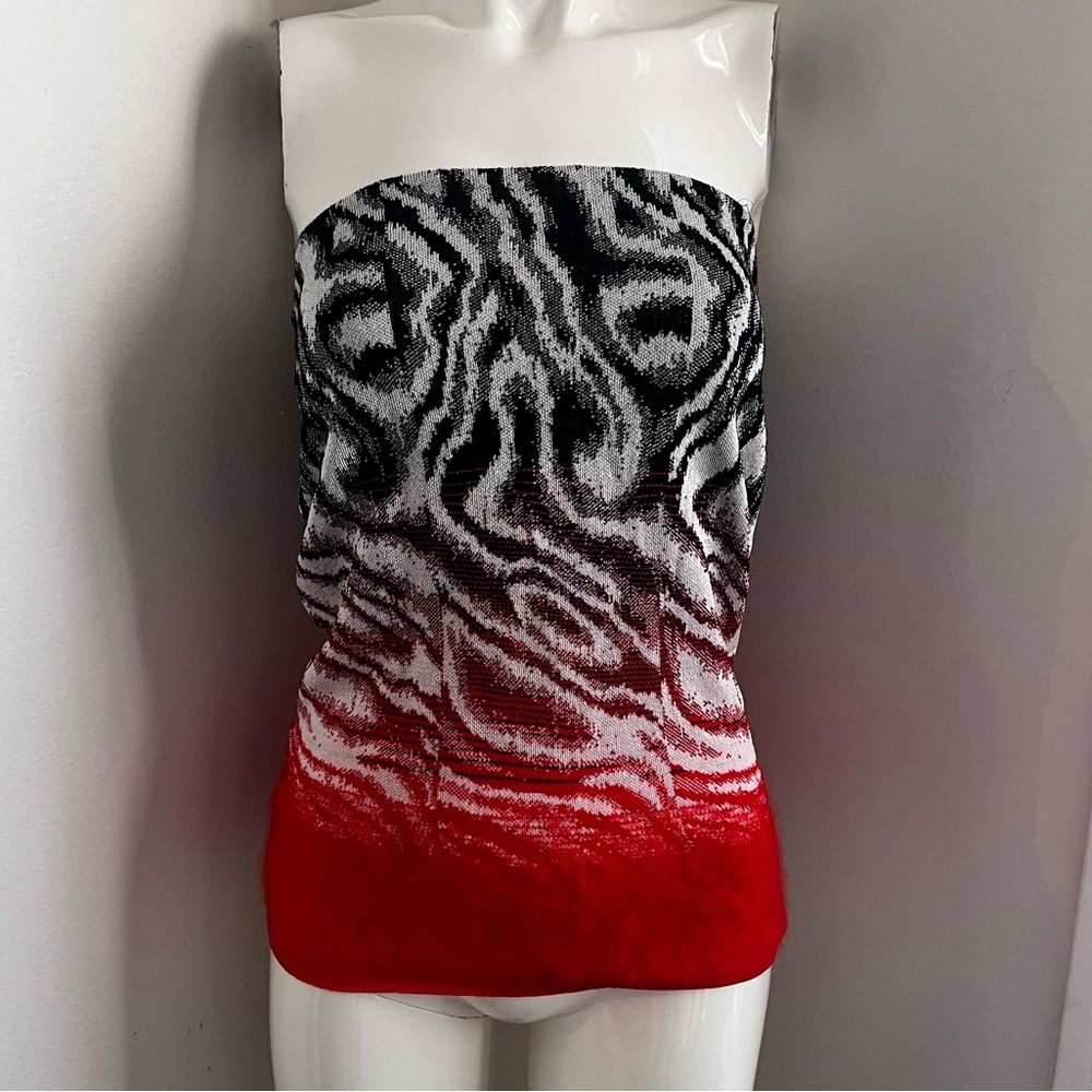 MISSONI Red and black zebra print skirt or tube top